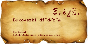 Bukovszki Ádám névjegykártya